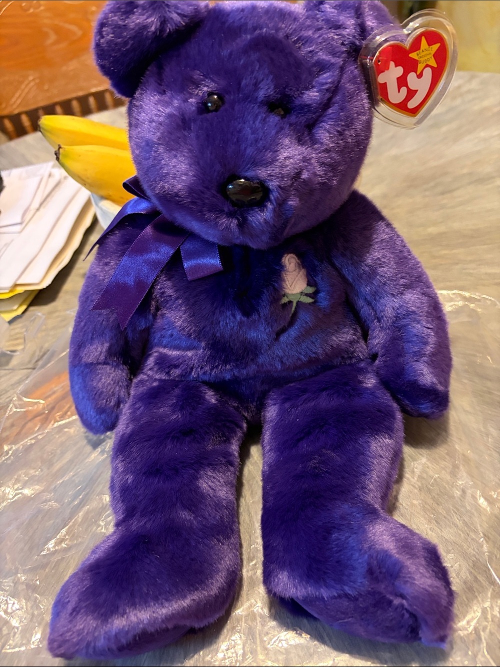 Retired Princess Diana Beanie Baby 1998 with attached tag in plastic